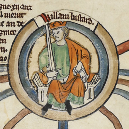 13世纪英格兰王室的官方文书中的征服者威廉形象插画