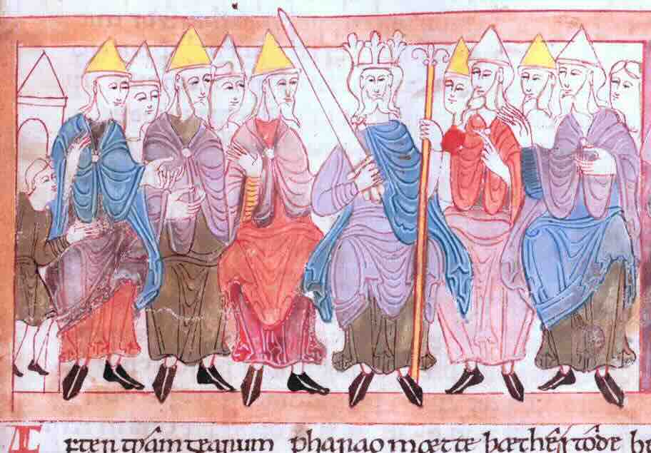 盎格鲁撒克逊国王和他的威坦会议。