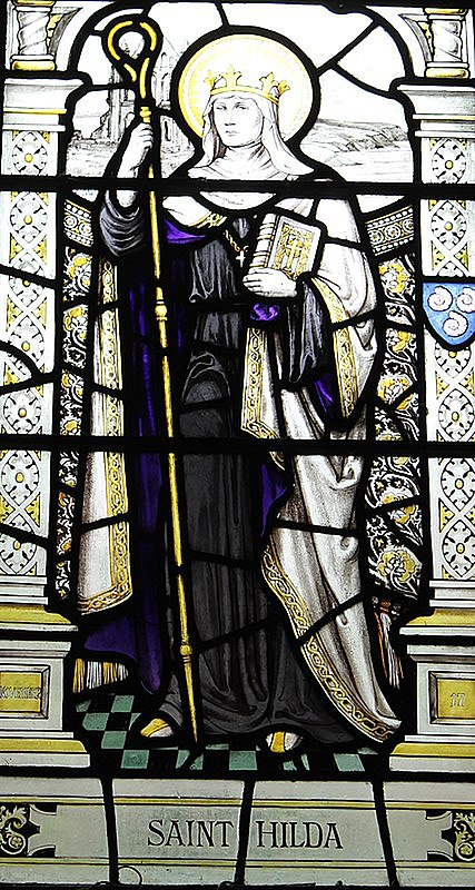 切斯特大教堂彩色玻璃：圣希尔达